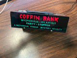 Vtg Yone 1960s Made In Japan Wind Up Coffin Coin Bank Toy Halloween Orig Box!