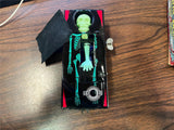 Vtg Yone 1960s Made In Japan Wind Up Coffin Coin Bank Toy Halloween Orig Box!