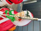 Vtg Santas Best Mr & Mrs Claus 42" Blow Mold Christmas Decor Toy Sack Holiday!