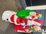 Vtg Santas Best Mr & Mrs Claus 42" Blow Mold Christmas Decor Toy Sack Holiday!