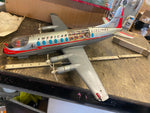 Rare Vtg Rosko Toy American Airlines Tin Toy Airplane Box Viscount Battery Japan
