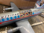 Rare Vtg Rosko Toy American Airlines Tin Toy Airplane Box Viscount Battery Japan