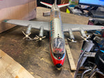 Rare Vtg Rosko Toy American Airlines Tin Toy Airplane Box Viscount Battery Japan