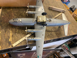 Rare Vtg Rosko Toy American Airlines Tin Toy Airplane Box Viscount Battery Japan