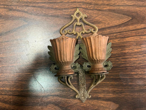 Vtg Antique Pat. 1867 Cast Iron Wall Hang Match Safe Double Urn Decor