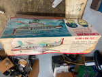 Rare Vtg Rosko Toy American Airlines Tin Toy Airplane Box Viscount Battery Japan