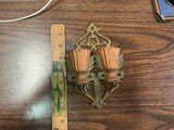 Vtg Antique Pat. 1867 Cast Iron Wall Hang Match Safe Double Urn Decor
