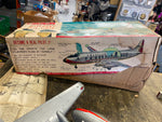 Rare Vtg Rosko Toy American Airlines Tin Toy Airplane Box Viscount Battery Japan
