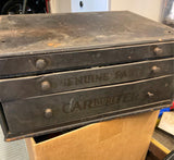 Vtg 1940's Carb Repair Fomoco Metal Box Sign Advertising Oil Gas Service Garage