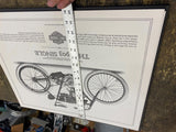 Vtg 1903 Harley Single Print Factory 20x16 Motorcycle Poster Picture !st Bike!