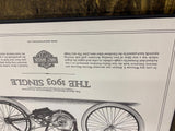 Vtg 1903 Harley Single Print Factory 20x16 Motorcycle Poster Picture !st Bike!