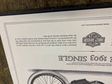 Vtg 1903 Harley Single Print Factory 20x16 Motorcycle Poster Picture !st Bike!