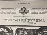 Vtg 1928 JDH Harley Print Factory 20x16 Motorcycle Poster Picture Racer Twin Cam