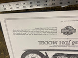 Vtg 1928 JDH Harley Print Factory 20x16 Motorcycle Poster Picture Racer Twin Cam