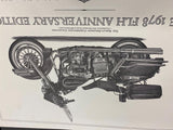 Vtg 1978 FLH Shovelhead Ann Harley Print Factory 20x16 Motorcycle Poster Picture