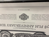 Vtg 1978 FLH Shovelhead Ann Harley Print Factory 20x16 Motorcycle Poster Picture