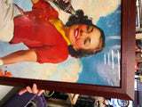 Johnny Rockets Coca-Cola advertisement Framed Poster young woman puppy Soda Coke
