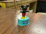 Vtg Mickey Mouse Figurine Push Button Mini Puppet Kohner Bros Disney Toy 3"