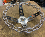 VTG 1970s Original Chrome Chain Steering Wheel Lowrider Hot Rod Auto Truck 3 Bla