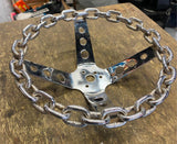 VTG 1970s Original Chrome Chain Steering Wheel Lowrider Hot Rod Auto Truck 3 Bla