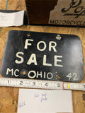 1942 Harley Knucklehead Flathead Indian Military WW2 License plate Collectible!