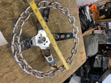VTG 1970s Original Chrome Chain Steering Wheel Lowrider Hot Rod Auto Truck 3 Bla