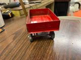 Vintage Made In USA ERTL 4.5" Red Pressed Steel Farm Tractor Trailer Wagon
