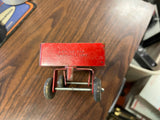 Vintage Made In USA ERTL 4.5" Red Pressed Steel Farm Tractor Trailer Wagon