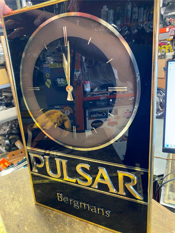 Pulsar Watch Wall Clock Dealer Advertising Sign Display Bergmans Jewelry Watches