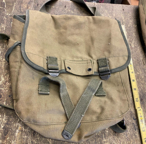 Vtg Army Backpack WW2 Vietnam U.S Military Canvas Bag Musette Field Gear