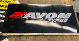 Vtg Avon Tires Sign Advertising Tin Embossed Motorcycle Oil gas Service stat 23"