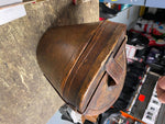 Antique English Gentleman Leather Top Hat Box Lock & Key 1800's Victorian Brown!