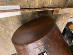 Antique English Gentleman Leather Top Hat Box Lock & Key 1800's Victorian Brown!