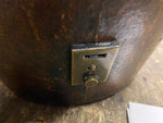 Antique English Gentleman Leather Top Hat Box Lock & Key 1800's Victorian Brown!