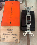Vtg Bryant Light Tumbler Switch 4963 Flush Back Wired 3 Way T Rated 25v 250v Lot