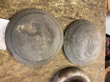 Vtg 1937-1938 Plymouth Dog Dish Hubcaps Pr P6  Deluxe Roadster coupe Panel truck