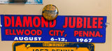 Vtg 1967 Shaving Permit Ellwood city Badge Sticker Straight razor club? Barber
