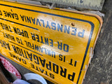 Vtg PA Game Commission Fiberglass sign Propaganda Land Posted closed 1960's NOS