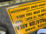 Vtg PA Game Commission Fiberglass sign Propaganda Land Posted closed 1960's NOS
