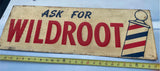 Vtg Wildroot Barber Shop Tin Sign Embossed 1949 27x10 Advertising Shaving Salon!