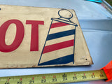 Vtg Wildroot Barber Shop Tin Sign Embossed 1949 27x10 Advertising Shaving Salon!
