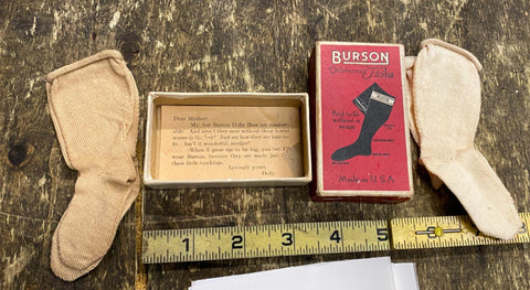 Vtg 1920's Burson Fashioned Hose Porcelain Doll Stockings Box Sample Display!