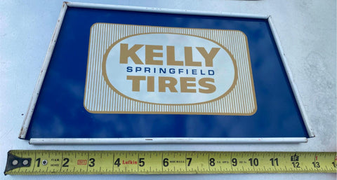 Vtg Kelly Tires Metal Tin Sign Display Advertising Auto Truck Gas Oil Garage 13x