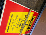 Vtg PA Game Commission sign 1963 Emergency Road Dont Park Gate Pennsylvania NOS