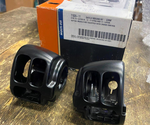 New T/O HARLEY Switch Covers Handlebar M8 Dyna Softail OEM Black Controls 2011^