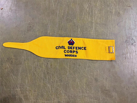 Vintage 1954 British Civil Defense Corps Warden Armband Lewis Falk LTD Crown