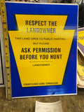 Vtg PA Game Commission sign Permission before hunting Corregate Pennsylvania NOS