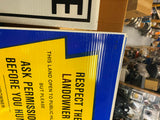 Vtg PA Game Commission sign Permission before hunting Corregate Pennsylvania NOS