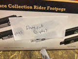 New HARLEY Flame Cut Footpegs Chrome Rubber OEM Softail Dyna Sportster FXR Chopp