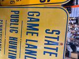 Vtg PA Game Commission sign State Game Lands Hunting Public Alum Pennsylvani NOS
